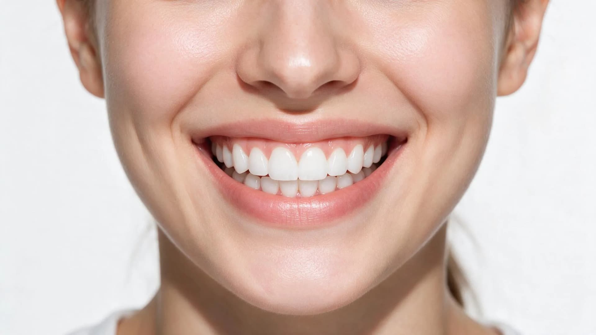 A bright smile displaying perfectly aligned teeth suitable for E.max veneers.